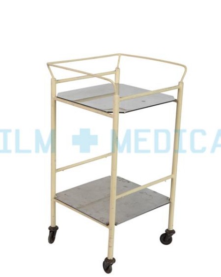 Trolley with Rail in Cream and Steel